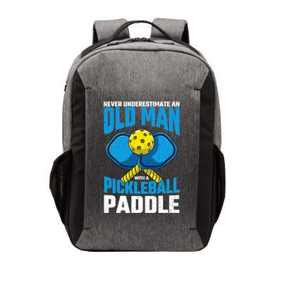 Never Underestimate Old Man Pickleball Paddle Dad Husband Vector Backpack