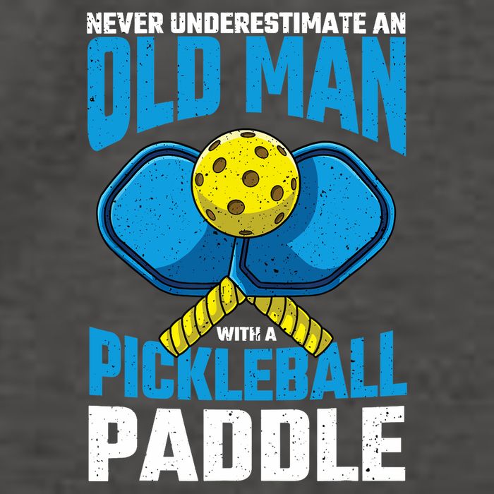 Never Underestimate Old Man Pickleball Paddle Dad Husband Vector Backpack