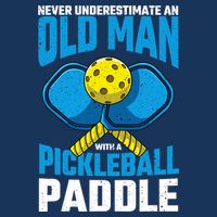Never Underestimate Old Man Pickleball Paddle Dad Husband Sustainable Bucket Hat