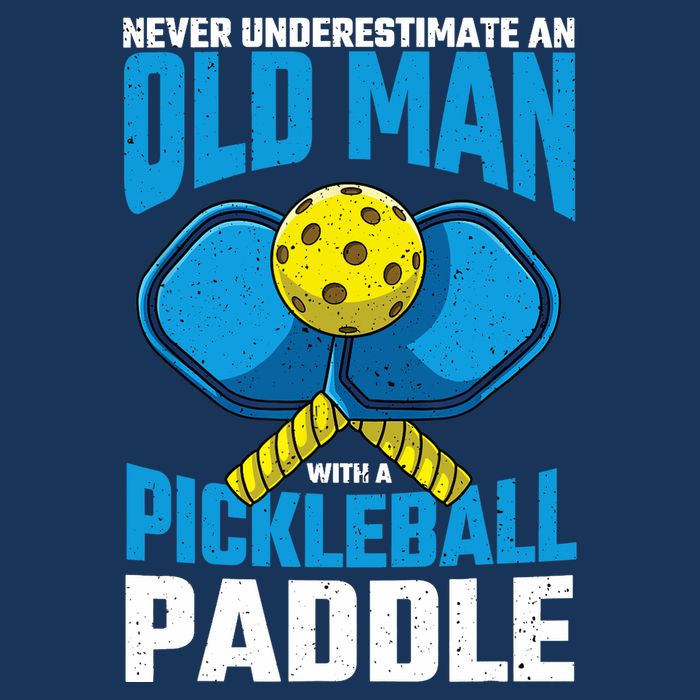 Never Underestimate Old Man Pickleball Paddle Dad Husband Sustainable Bucket Hat