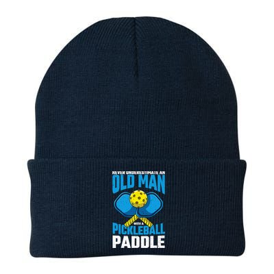 Never Underestimate Old Man Pickleball Paddle Dad Husband Beanie