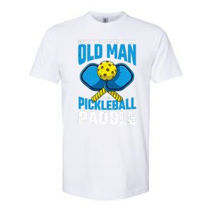 Never Underestimate Old Man Pickleball Paddle Dad Husband Softstyle CVC T-Shirt