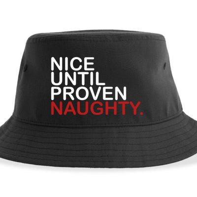 Nice Until Proven Naughty Funny Christmas Sustainable Bucket Hat