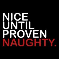 Nice Until Proven Naughty Funny Christmas Button