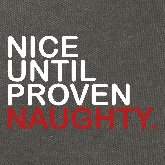 Nice Until Proven Naughty Funny Christmas Cotton Canvas Backpack