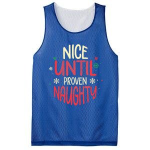 Nice Until Proven Naughty Christmas Holiday Gift Mesh Reversible Basketball Jersey Tank