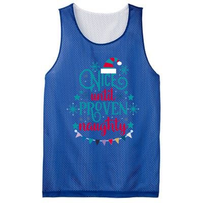 Nice Until Proven Naughty Christmas Quote Meaningful Gift Mesh Reversible Basketball Jersey Tank