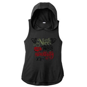 Nice Until Proven Naughty Holiday Sarcastic Funny Christmas Cute Gift Ladies PosiCharge Tri-Blend Wicking Draft Hoodie Tank