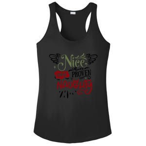 Nice Until Proven Naughty Holiday Sarcastic Funny Christmas Cute Gift Ladies PosiCharge Competitor Racerback Tank