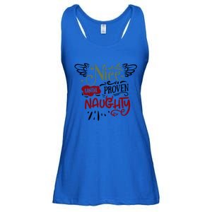 Nice Until Proven Naughty Holiday Sarcastic Funny Christmas Cute Gift Ladies Essential Flowy Tank