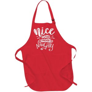 Nice Until Proven Naughty Full-Length Apron With Pockets