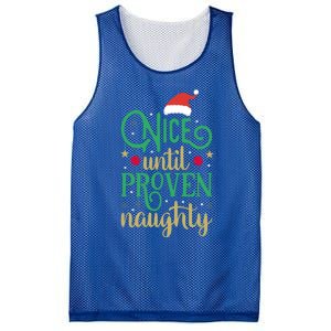 Nice Until Proven Naughty Funny Christmas Funny Gift Mesh Reversible Basketball Jersey Tank