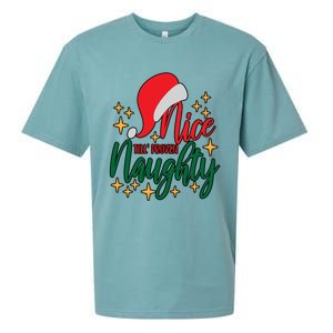 Nice Until Proven Naughty Xmas! Silly Meme And A Great Gift! Funny Gift Sueded Cloud Jersey T-Shirt