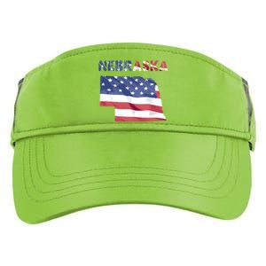 Nebraska Usa Proud United States America Patriot Flag Us Gift Adult Drive Performance Visor