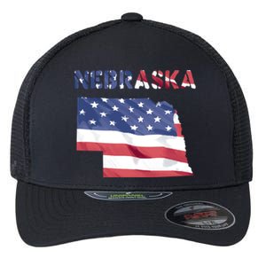 Nebraska Usa Proud United States America Patriot Flag Us Gift Flexfit Unipanel Trucker Cap