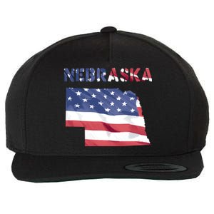 Nebraska Usa Proud United States America Patriot Flag Us Gift Wool Snapback Cap