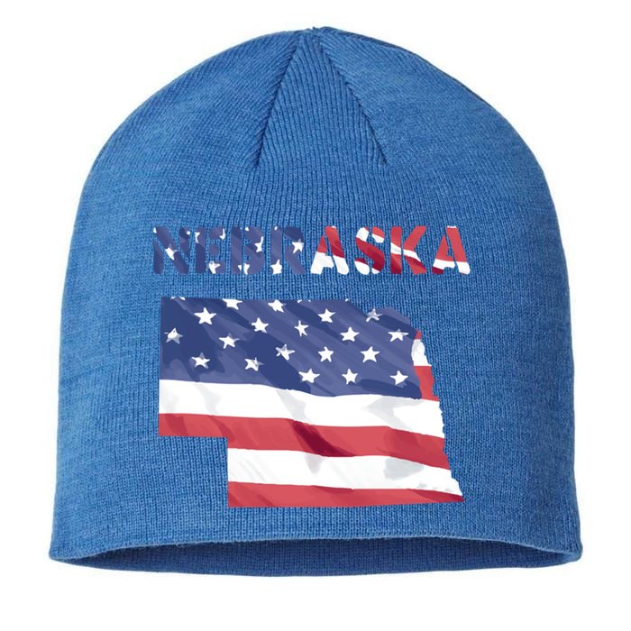 Nebraska Usa Proud United States America Patriot Flag Us Gift Sustainable Beanie