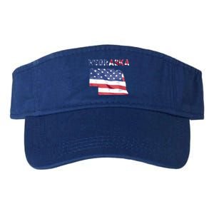 Nebraska Usa Proud United States America Patriot Flag Us Gift Valucap Bio-Washed Visor