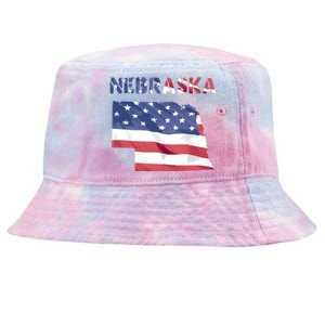 Nebraska Usa Proud United States America Patriot Flag Us Gift Tie-Dyed Bucket Hat