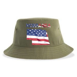 Nebraska Usa Proud United States America Patriot Flag Us Gift Sustainable Bucket Hat