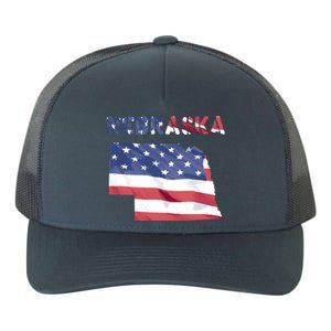 Nebraska Usa Proud United States America Patriot Flag Us Gift Yupoong Adult 5-Panel Trucker Hat