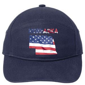 Nebraska Usa Proud United States America Patriot Flag Us Gift 7-Panel Snapback Hat