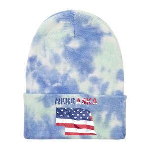 Nebraska Usa Proud United States America Patriot Flag Us Gift Tie Dye 12in Knit Beanie