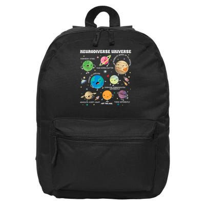 Neurodiverse Universe Planet Autism Awareness Support Squad 16 in Basic Backpack