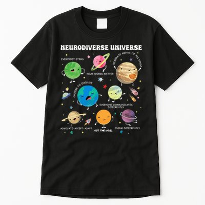 Neurodiverse Universe Planet Autism Awareness Support Squad Tall T-Shirt