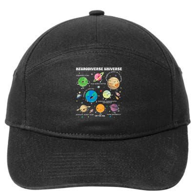 Neurodiverse Universe Planet Autism Awareness Support Squad 7-Panel Snapback Hat