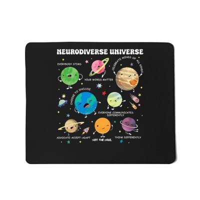 Neurodiverse Universe Planet Autism Awareness Support Squad Mousepad