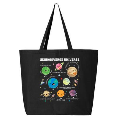 Neurodiverse Universe Planet Autism Awareness Support Squad 25L Jumbo Tote