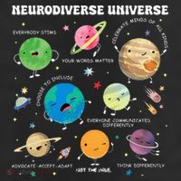 Neurodiverse Universe Planet Autism Awareness Support Squad 25L Jumbo Tote