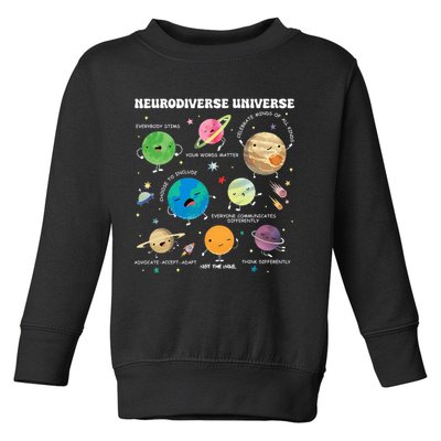 Neurodiverse Universe Planet Autism Awareness Support Squad Toddler Sweatshirt
