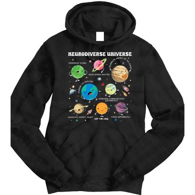 Neurodiverse Universe Planet Autism Awareness Support Squad Tie Dye Hoodie