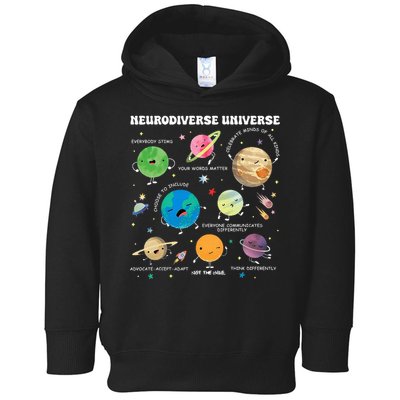 Neurodiverse Universe Planet Autism Awareness Support Squad Toddler Hoodie