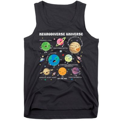 Neurodiverse Universe Planet Autism Awareness Support Squad Tank Top