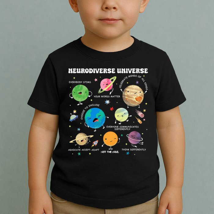 Neurodiverse Universe Planet Autism Awareness Support Squad Toddler T-Shirt