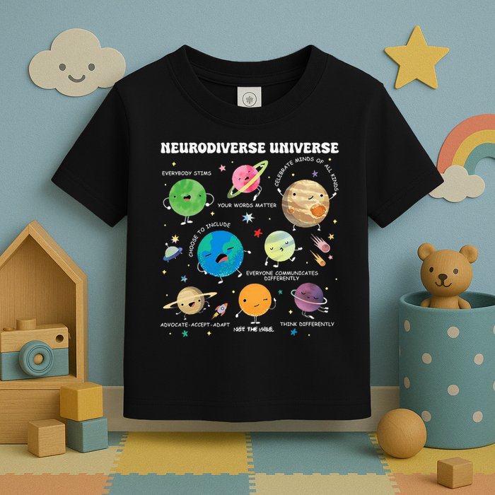 Neurodiverse Universe Planet Autism Awareness Support Squad Toddler T-Shirt