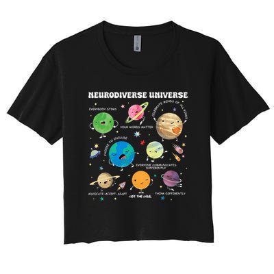 Neurodiverse Universe Planet Autism Awareness Support Squad Crop Top