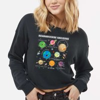 Neurodiverse Universe Planet Autism Awareness Support Squad Cropped Pullover Crew