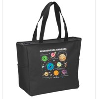 Neurodiverse Universe Planet Autism Awareness Support Squad Zip Tote Bag