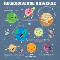 Neurodiverse Universe Planet Autism Awareness Support Squad Garment-Dyed Sweatshirt