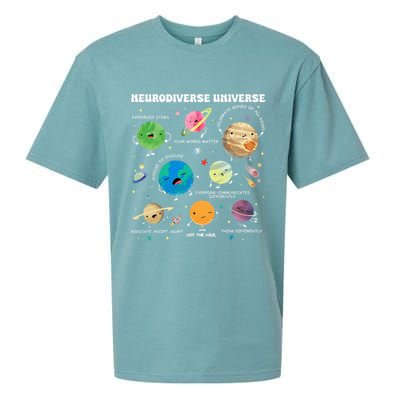 Neurodiverse Universe Planet Autism Awareness Support Squad Sueded Cloud Jersey T-Shirt