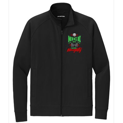 Nice Until Proven Naughty Great Gift Merry Christmas Funny Xmas Gift Stretch Full-Zip Cadet Jacket