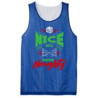 Nice Until Proven Naughty Great Gift Merry Christmas Funny Xmas Gift Mesh Reversible Basketball Jersey Tank