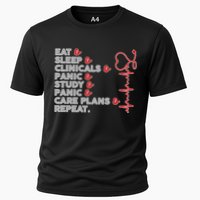 Nurse Eat Sleep Panic Clinicals Repeat Cooling Performance Crew T-Shirt