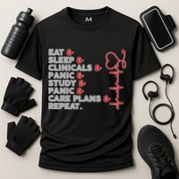 Nurse Eat Sleep Panic Clinicals Repeat Cooling Performance Crew T-Shirt