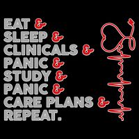 Nurse Eat Sleep Panic Clinicals Repeat Cooling Performance Crew T-Shirt