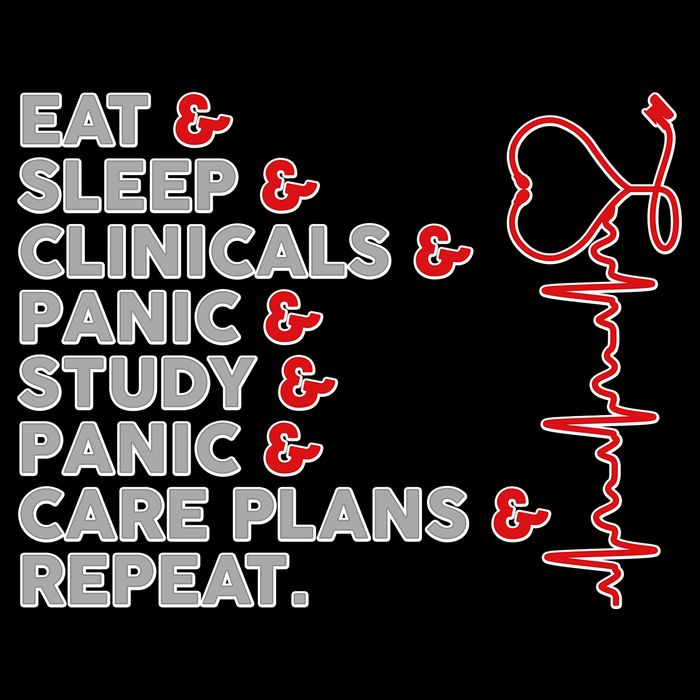 Nurse Eat Sleep Panic Clinicals Repeat Cooling Performance Crew T-Shirt